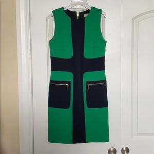 Michael Kors emerald green navy blue dress Sz 4